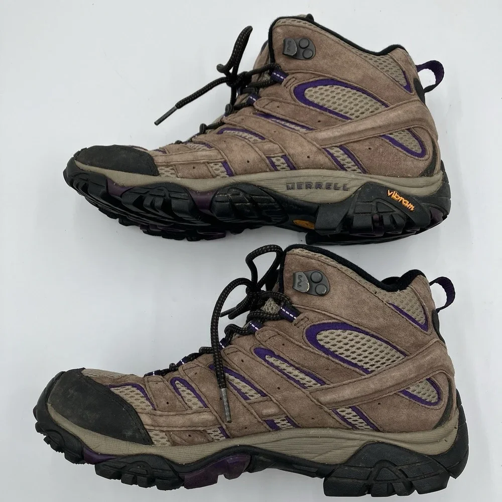 Merrell Moab 2 Ventilator Mid Hiking Boots Bracken Purple Size 9W Women's